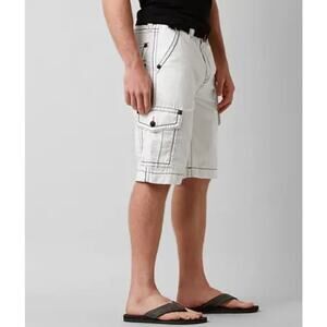 Rock Revival Classic Cargo Short White Black Orange Size 38 RDE 1147-1